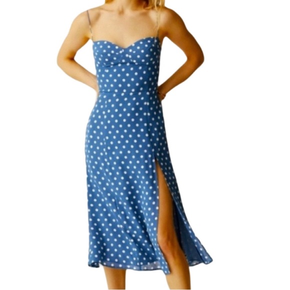 NWT Reformation Juliette Lazuli Print Dress - Sz 6 - Picture 1 of 11